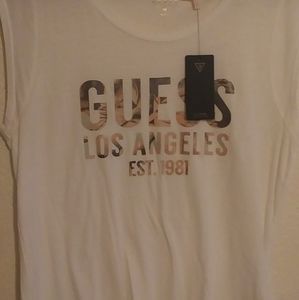 Guess Soft Tee with tags M gold letters
